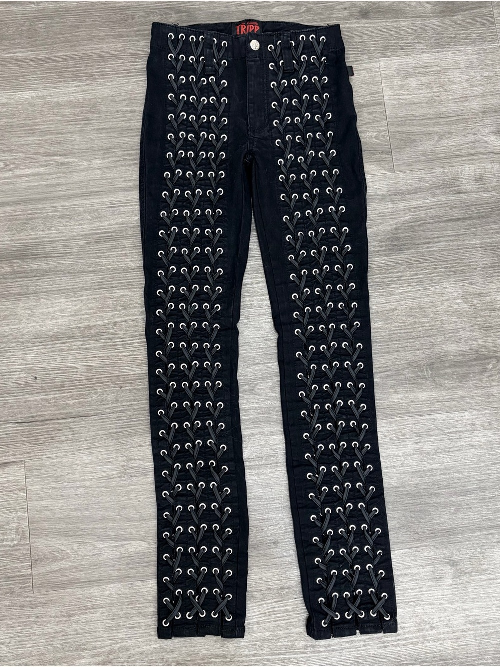 Tripp NYC Medieval pants Black Lace-Up Skinny jeans
